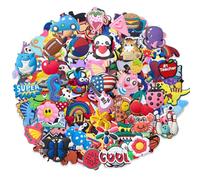 diasstro Lote de 20 50 colgantes aleatorios de PVC para pulseras y pulseras Jibbitz Croc, Random 100pcs, Plástico, No es una piedra preciosa