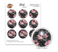 Diasticker Freestyle Libre 3 Sensor Stickers Juego de 9 Pegatinas Black Floral para sensores | Adhesivo Deslizante®