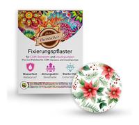 Diasticker® Parche de fijación Overpatch (5 unidades, Winter Blossom) - Freestyle Libre 3, Dexcom G7, catéter, resistente al agua, transpirable, agarre fuerte, parche para sensor, fijación, cinta,