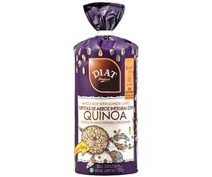 DIAT Radisson Tortitas de Arroz Sin Gluten | Arroz Integral con Quinoa |Panqueques de Arroz Integral Inflado| Tortitas de arroz integral | Producto Gluten Free | Fuente de Fibra | Apto para Veganos