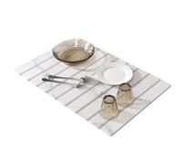 Diatomaceous Bath Mat, Foldable Absorbent Pad, Non-Slip Quick-Drying for Kitchen Counter, Sink, Laundry Room, RV, Bathtub, Sauna, Doorway, and Bathroom Floor Protection, 16x12 Inch