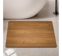 Diatomita Piedra Alfombra de Baño Antideslizante Secado Rápido Alfombra de Suelo Tablón de Madera Textura Diatomita Alfombra de Ducha Exterior Ducha Absorbente Alfombrillas de Baño