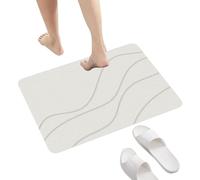 Diatomite Floor Rug - Moisture Absorbing Stone Bath Mat, Rapid Dry Bathroom Carpet, Non Slip Hygienic Water Control Pad | Reliable Cleaning Support Mat For Home Washroom Sink Area Vanity Shower