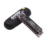 Diatonic Blues Harmonica - Armónica Blues de 10 agujeros, 20 tonos, negra, T008K con funda, armónica más profesional para principiantes, estudiantes, adultos y jugadores profesionales (clave de F#)