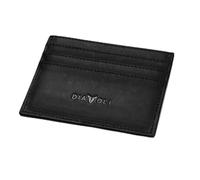 DIAVOLI - Cartera delgada para tarjetas Napoli - Piel - Cartera delgada con protección RFID - Tarjetero para hasta 12 tarjetas - Mini cartera para hombre y mujer - Monedero - Cuero negro, marrón,