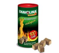 Diavolina 100 unidades. Cubos para encender el fuego. Original Ecológico Sin Petróleo inodoros.