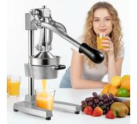 Dibaful Exprimidor manual manual de zumo de naranjas, exprimidor de frutas de hierro, exprimidor de cítricos, exprimidor de limones, zumos para naranjas, limones, granadas, plata