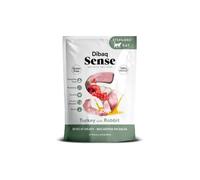 DIBAQ Sense Cat Bites Grain Free, alimento Completo, bocaditos en Salsa para Gatitos, (1 ud x 100 gr) (Pavo con Conejo)