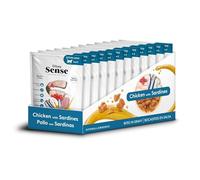 DIBAQ Sense Cat Bites Grain Free, alimento Completo, bocaditos en Salsa para Gatos, (12 uds x 100 gr) (Sardina)