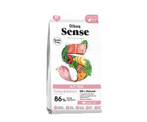 Dibaq Sense Cat Kitten: pienso de Pavo y salmón para Gatos, 100% Natural y sin Cereales. Especial para Cachorros. 6 kg