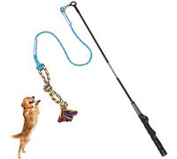 DIBBATU Juguete para Perros, Varita interactiva para Perros, Tira y afloja y Ejercicios al Aire Libre, Juguete Tether Lure con aro para Perros pequeños