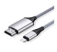 dibdib Cable HDMI para iPhone, cable AV digital 1080p para pantalla de proyector TV compatible con teléfono 14 13 12 11 SE XS XR X 8 7/iPad, Plug and Play,2 m, plateado