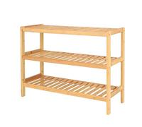 Dibea Zapatero de Bambú con 3 estantes 70x26x55 cm, Natural