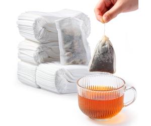 Diboniur 400 Piezas Bolsas de Te Vacias de Tela No Tejida, Colador Te Desechable con Cordón, Infusor de Te para La Bodega, Café, El Mercado de las Flores, Hierbas, Épicas, Lavanda (7 x 9 cm)