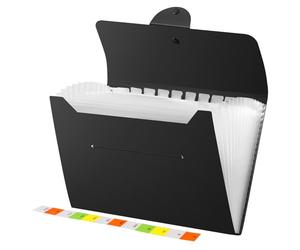 Diboniur Carpeta Clasificadora A4, Carpetas Archivadoras 13 Bolsillos, Expandible Carpeta Acordeon Clasificador Documentos, Portátil Archivador A4 para Oficina Escuela (Negro)
