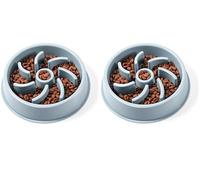 Diboniur Comedero Perro Antivoracidad, Promueve una Alimentación Saludable, Base Antideslizante, 20,8x5cm, Azul (Paquete de 2)