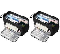 Diboniur Estuche Escolar Grande, Estuches Escolar con 3 Compartimentos, Cartucheras Escolares Papelería Aesthetic Organizador para Niñas Niños Adolescentes Estudiantes Adultos, Negro (Paquete de 2)