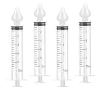 Diboniur Jeringa Lavado Nasal Bebe, 4 Piezas Jeringuilla Lavado Nasal Bebe 10 ml con Punta de Silicona Suave