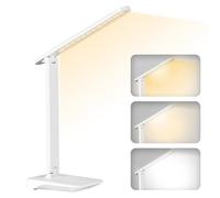 Diboniur Lámpara de Escritorio LED Inalámbrica 1800 mAh, Blanca | 3 temperaturas, brillo 15-100%, control táctil, cabezal 180° y brazo 90°, plegable para lectura, escritorio y mesita
