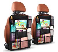 Diboniur Organizador Asiento Coche, 2 piezas Protectores de Asiento para Coche, Organizador Asiento Trasero Niños para Tablet iPad de 9.7'' y 10.5'' para Juguetes Libros