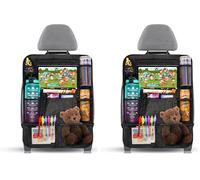 Diboniur Organizador Asiento Coche, Protector Asiento Coche con 10 Bolsillos, Organizador Coche Niños para Tablet iPad de 9.7'' y 10.5'' (Versión espesa) (Paquete de 2)
