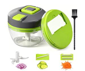 Diboniur Picadora Manual 520 ml, Cortador de Verduras 3 en 1 con Cuerda