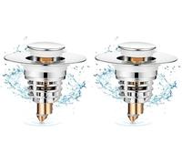 Diboniur Tapón Lavabo Mejorado, Tapón de bañera Tipo Tirador Universal, Drenaje acelerado sin obstrucciones, para bañera, Cocina, Fregadero (Orificio de Drenaje de 32-42 mm) (Paquete de 2)