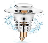Diboniur Tapón Lavabo Mejorado, Tapón de bañera Tipo Tirador Universal, Drenaje acelerado sin obstrucciones, para bañera, Cocina, Fregadero (Orificio de Drenaje de 32-41 mm)