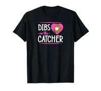 Dibs On The Catcher Romántico Béisbol Día de San Valentín Camiseta
