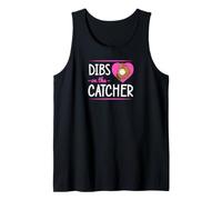 Dibs On The Catcher Romántico Béisbol Día de San Valentín Camiseta sin Mangas