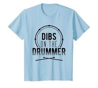 Dibs On The Drummer Camiseta, Niños, Azul Bebé, 10 años
