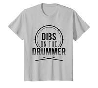 Dibs On The Drummer Camiseta, Niños, Plata, 2 años