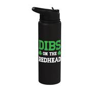 Dibs On The Redhead Divertido Día de San Patricio Stainless Steel Insulated Water Bottle