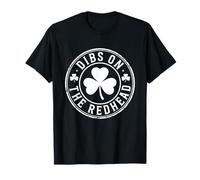 Dibs On The Redhead Funny Irish Shamrock Lucky Clover Badge Camiseta