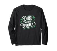 Dibs On The Redhead Irland's Shamrock St Patrick's Clovers Manga Larga