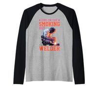 Dibs On The Smoking Hot Welder Amor de la compañera de Novia Camiseta Manga Raglan