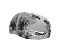 Dibuja una diadema deportiva de águila que absorbe el sudor, elegante diadema de tenis, perfecta para correr, baloncesto, yoga y fitness.