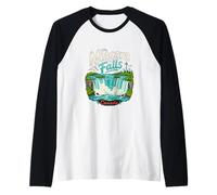 Dibujado a Mano Cataratas del Niágara Canadá Viaje Monumento Regalo Camiseta Manga Raglan