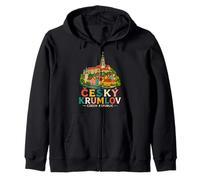 Dibujado a Mano Cesky Krumlov República Checa Viaje Monumento Regalo Sudadera con Capucha
