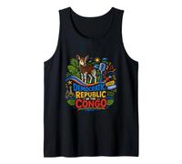 Dibujado a Mano DR Congo Travel Souvenir Landmark Gift Camiseta sin Mangas