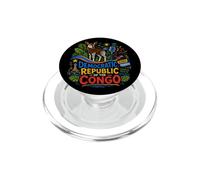 Dibujado a Mano DR Congo Travel Souvenir Landmark Gift PopSockets PopGrip para MagSafe