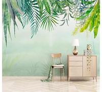 Dibujado A Mano Estilo Fresco Y Ligero Hojas Verdes Acuarela Cactus 3D Papel Pintado Tapiz Textura de Seda Oficina Comedor Sofá Dormitorio Sala Estar TV Fondo Pantalla-150cm×105cm