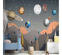 Dibujado A Mano Fresco Y Hermoso Planeta De La Montaña De Dibujos Animados 3D Papel Pintado Lujo Casa Sala Decoración Estar Comedor Sofá Dormitorio TV Fondo de Pared-430cm×300cm