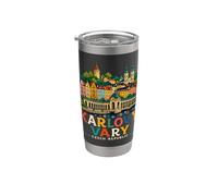 Dibujado a mano Karlovy Vary República Checa Viaje Monumento Regalo Vaso térmico de acero inoxidable de doble pared