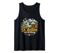 Dibujado a Mano San Antón Am Arlberg Austria Viaje Monumento Regalo Camiseta sin Mangas