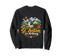 Dibujado a Mano San Antón Am Arlberg Austria Viaje Monumento Regalo Sudadera