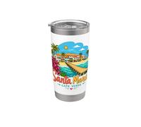 Dibujado a mano Santa Maria Cabo Verde Viaje Monumento Regalo Vaso térmico de acero inoxidable de doble pared
