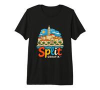 Dibujado a Mano Split Croacia Viaje Souvenir Hito Regalo Camiseta Premium