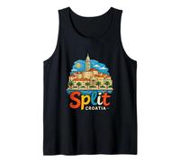 Dibujado a Mano Split Croacia Viaje Souvenir Hito Regalo Camiseta sin Mangas