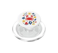 Dibujado a Mano Verano Playa Iconos Cangrejo diversión niños Arte Estilo PopSockets PopGrip para MagSafe
